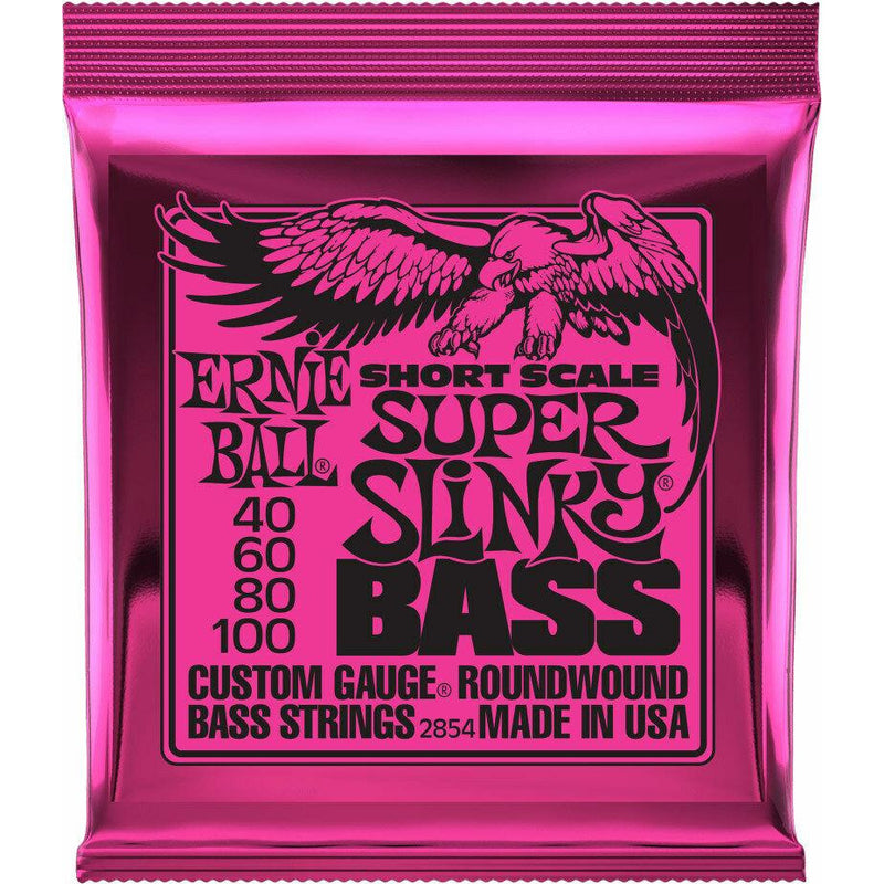 Ernie Ball 2854 Super Slinky Short Scale Bass Guitar Strings 40-100