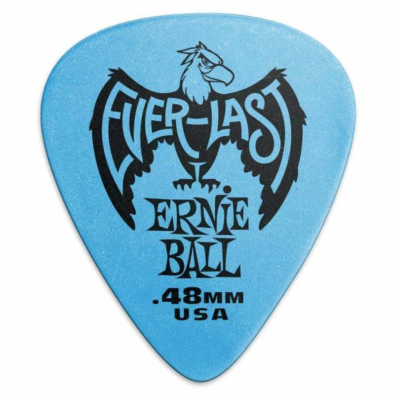 Plectrums, Ernie Ball Everlast 0.48mm Guitar Picks Blue (Pack of 12) P09181