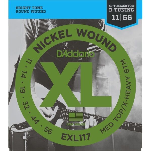 3 Sets D'Addario EXL117 Electric Guitar Strings Drop D 11-56 .3 SEPARATE PACKETS