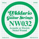D'Addario Nickel Wound Single Guitar Strings 5 X 032.P/No:-NW032
