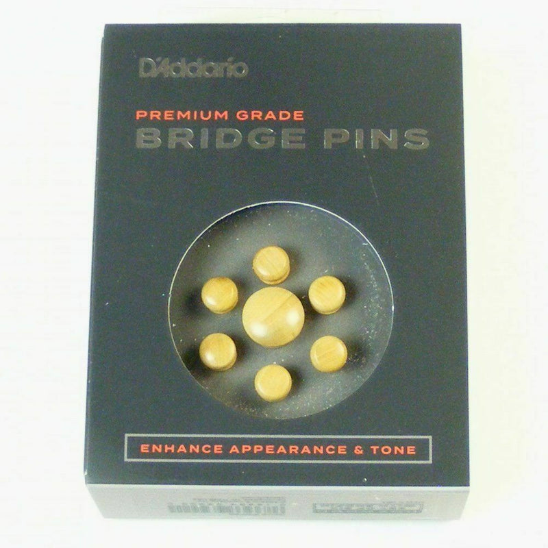 D'Addario PWPS6 Set of 7 Boxwood Bridge Pins, Plus 1 End Pin