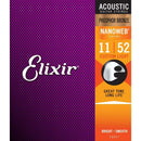 Elixir Nanoweb E16027 Phosphor Bronze Acoustic Guitar Strings 11-52 Custom Light