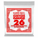 Ernie Ball .26 Nickel Wound Custom Gauge Guitar Single Strings Electric Pack 6