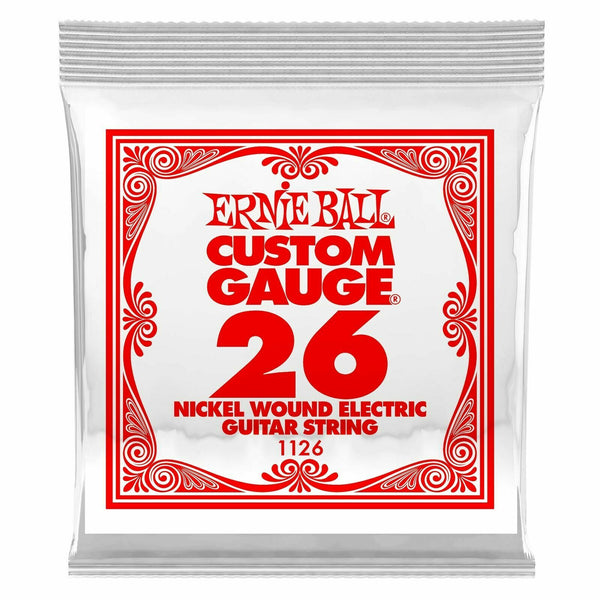 Ernie Ball .26 Nickel Wound Custom Gauge Guitar Single Strings Electric Pack 6