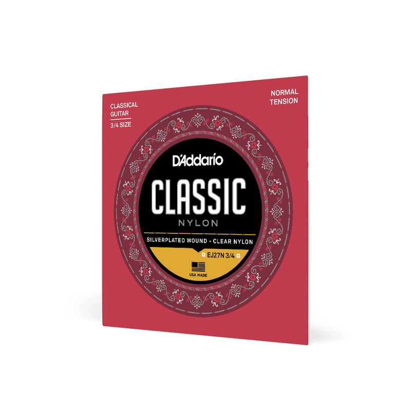 D'Addario EJ27N3/4 Student Classic Nylon Strings, Normal Tension 3/4 Scale