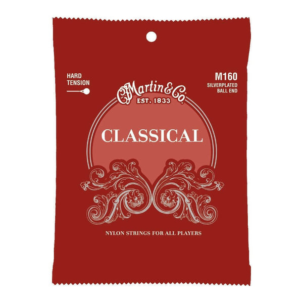 Martin M160 Silverplated Classical Acoustic Guitar Strings High Tension Ball end
