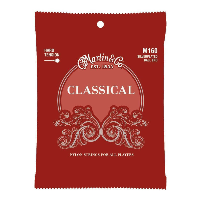 Martin M160 Silverplated Classical Acoustic Guitar Strings High Tension Ball end