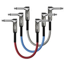 Kirlin 12" Angled Pedal Patch Cable 3-pack Multi Coloured IWC203PN-1FT