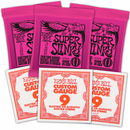 3 x Packs Ernie Ball 2223 Super Slinky With 3 x Extra Top E Strings. VALUE PACK