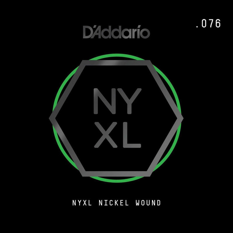 D'Addario NYNW076 NYXL Nickel Wound Electric Guitar Single String, X 2 Strings