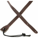 D'Addario Leather Mandolin Strap 75M01. Brown Leather. Adjustable with Tie.