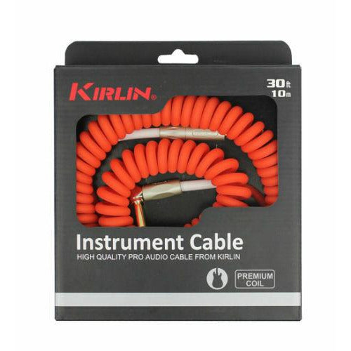 Kirlin Premium Coil 30ft Guitar Cable, Red Finish IMK202COILR