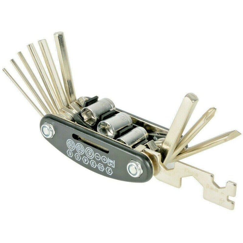 Mercury 15-in-1 Guitarists Multitool With Screwdrivers, Spanners & Hexs Keys
