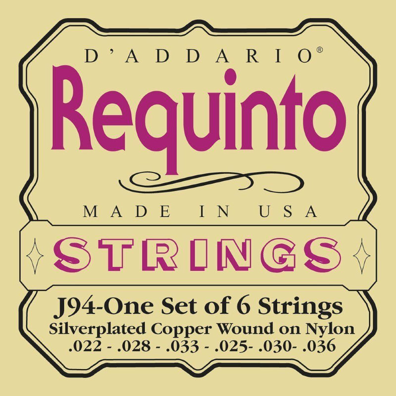 D'Addario J94 Requinto Strings.Gauges.022, .028, .033, .025, .030, .036