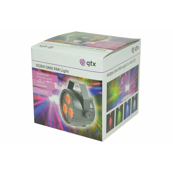 QTX PAR12 RGBW DMX PAR Light 3 x 4W LED + Remote Control