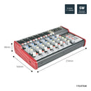 Mixer Citronic CSM8 Compact With USB Player + Bluetooth 8 Channels, XLR Outputs.