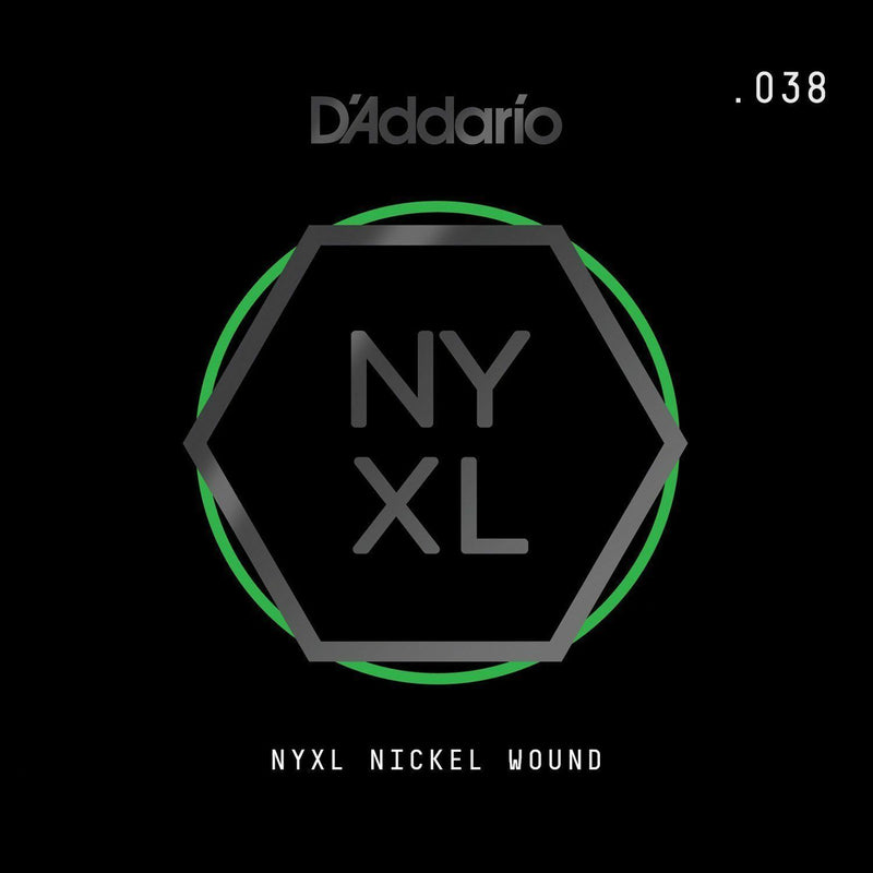 D'Addario NYNW038 NYXL Nickel Wound Electric Guitar Single String, X 2 Strings