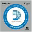 5 X D'ADDARIO PLAIN STEEL SINGLE GUITAR PL013.5.Electric or Acoustic 5 Pack