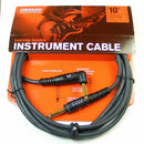 D'Addario PW-GRA-10 10' Custom Series Cable,Right Angle-Straight Jack.