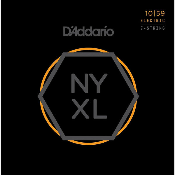 D'addario NYXL1059 Nickel Wound 7-String Electric Guitar Strings, R/L, 10-59