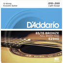 12 String Acoustic Guitar Strings By D'Addario EZ940 Full Low End, Bright Highs.