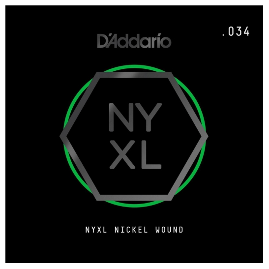 D'Addario NYNW034 NYXL Nickel Wound Electric Guitar Single String, X 2 Strings