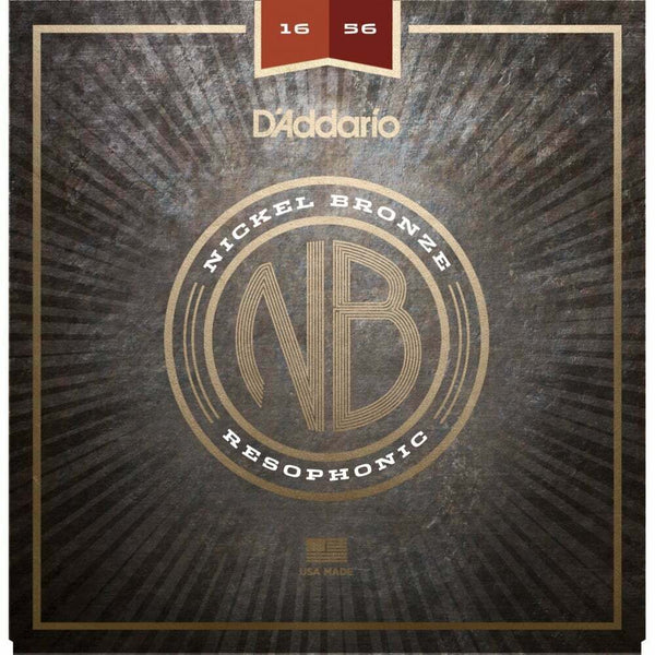 D'Addario NB1656 Nickel Bronze Acoustic Guitar Strings, 16-56 Resophonic