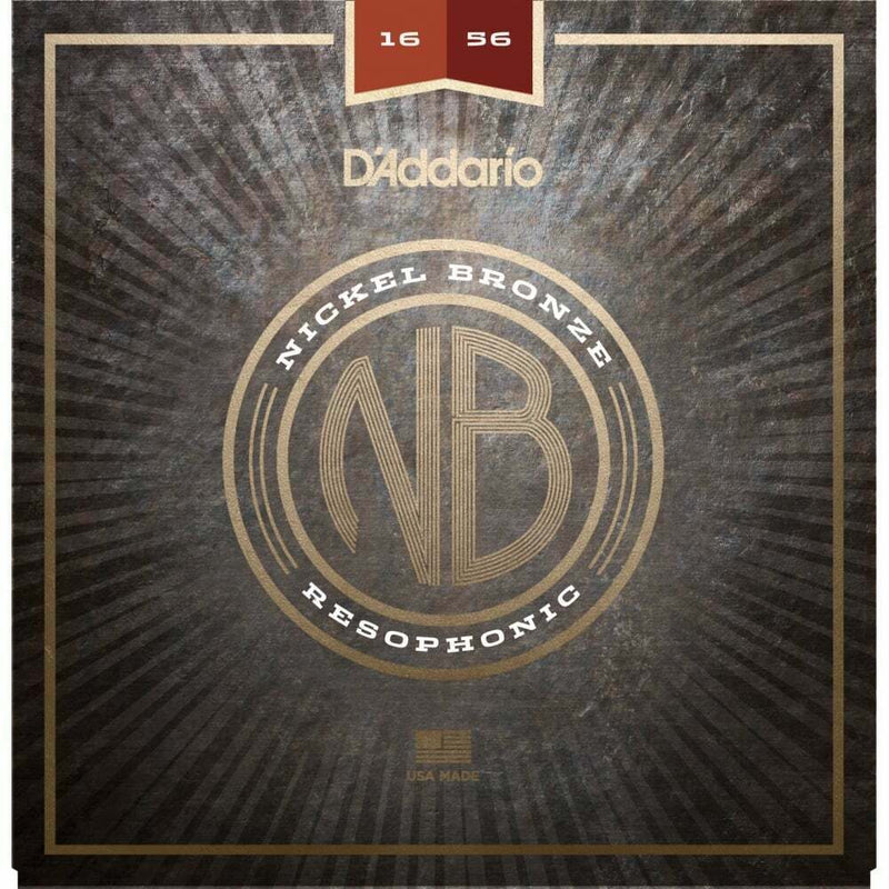 D'Addario NB1656 Nickel Bronze Acoustic Guitar Strings, 16-56 Resophonic