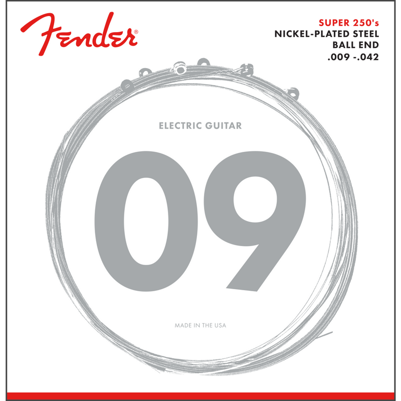Fender Super 250L NPS Ball End Strings .009 -.042 Gauges P/N 0730250403