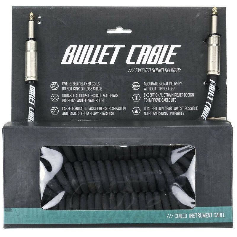Bullet Cable Vintage-Style Coil Guitar Cable Black 15 ft XUBC15CCBLK