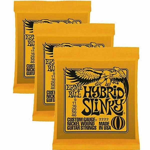 3 x Ernie Ball Hybrid Slinky Electric Guitar Strings 9-46.3 Separate Packs 2222