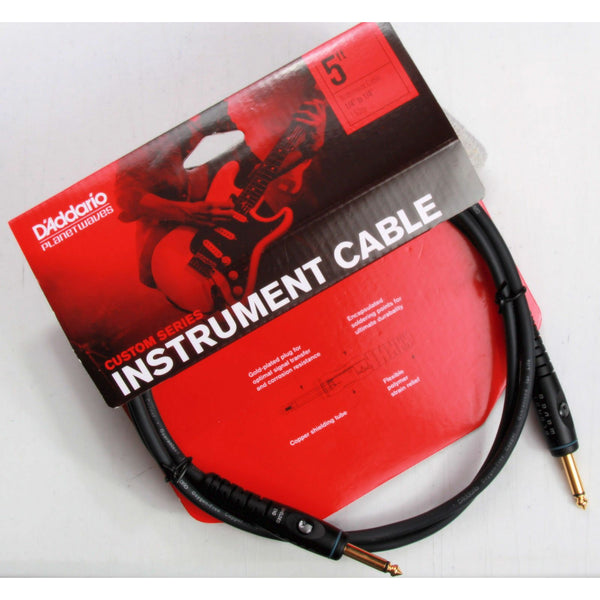 D'Addario PW-G-05 5' Custom Series Instrument Cable. ¼ To ¼ Straight Jack