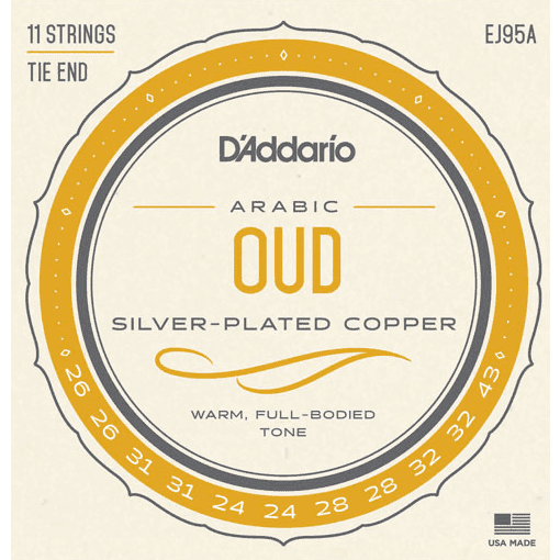 Arabic Oud Strings By D'Addario EJ95A .Silver Wound On Nylon. Tune:CCGGDDAAFFC