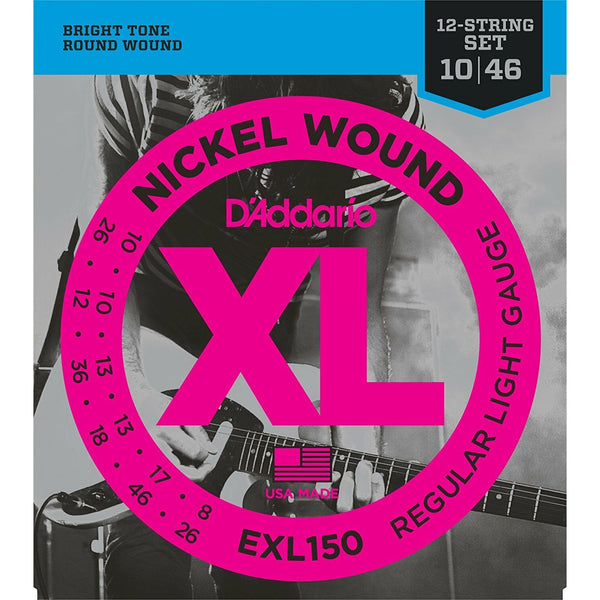 D'addario EXL150 Nickel Wound, 12-String, Regular Light, 10-46