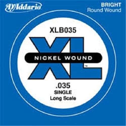 D'Addario XLB035 Nickel Wound Bass Guitar Single String, Long Scale .035