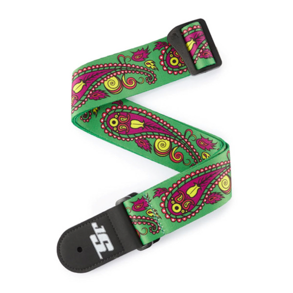 D'Addario Joe Satriani Guitar Strap, Paisley Green 50JS13