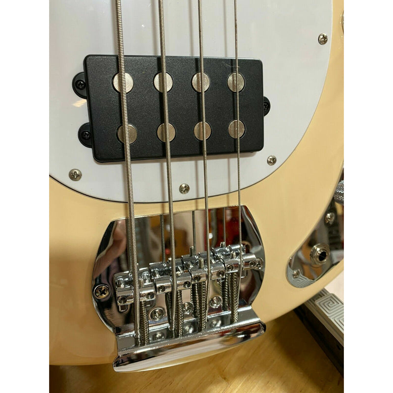 Sterling by Music Man Sub Ray4 Electric Bass Guitar, Vintage Cream Finish
