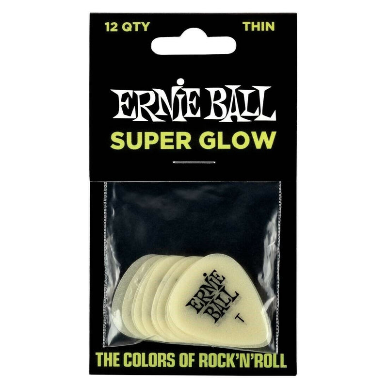 Plectrums, Ernie Ball Super Glow Picks, Bag of 12, 0.46mm Light. p/n: P09224