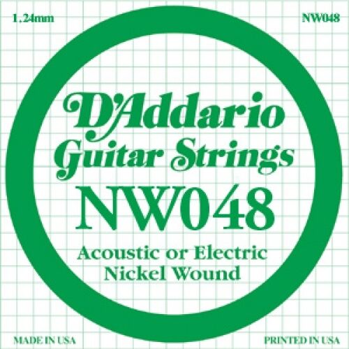 D'Addario Nickel Wound Single Guitar Strings 5 X 048.P/No:-NW048