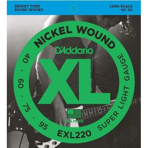 2 X D'Addario EXL220 Long Scale Bass Guitar Strings Super Light 40 - 95
