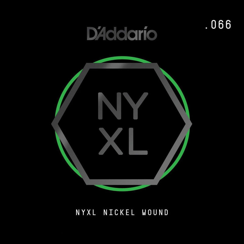 D'Addario NYNW066 NYXL Nickel Wound Electric Guitar Single String, X 2 Strings