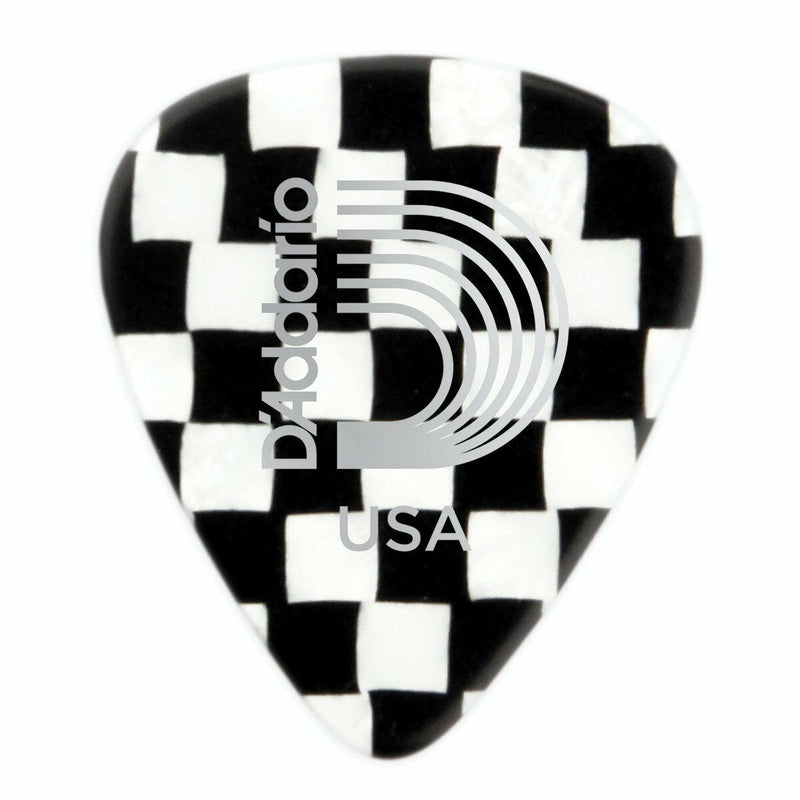 D'Addario 1CCB4-10 Checker Celluloid Guitar Picks Medium .70mm 10 Pack