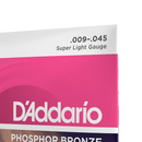 D'Addario EJ23. (2 SETS) Phosphor Bronze Super Light Acoustic Strings, Plain 'G'