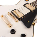 Vintage V100 ReIssued Electric Guitar ~ Arctic White + Gold Hardware. P/N V100AW