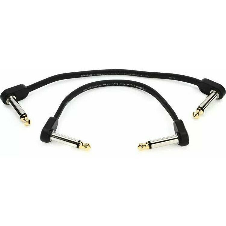 D'Addario PW-FPRR-206 Flat Patch Cable, 6in Right Angle, Twin PK
