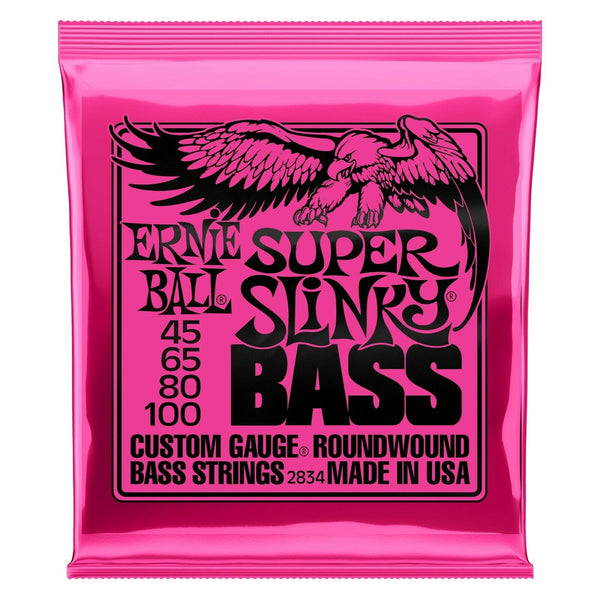 Ernie Ball Super Slinky Electric Bass Guitar Strings 45 - 100. P/No:2834