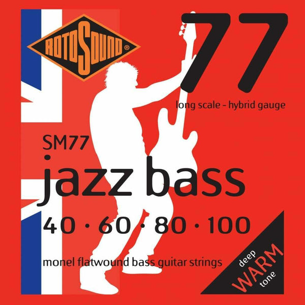 Rotosound SM77 Jazz Bass Flatwound Bass Guitar Strings 40-100 Long Scale Strings