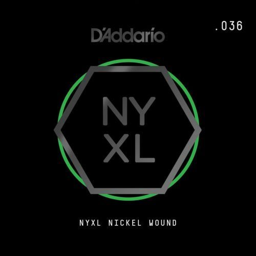 D'Addario NYNW036 NYXL Nickel Wound Electric Guitar Single String, X 2 Strings