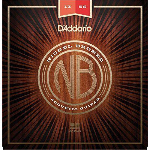 D'addario NB1356 Nickel Bronze Acoustic Guitar Strings, Medium, 13-56