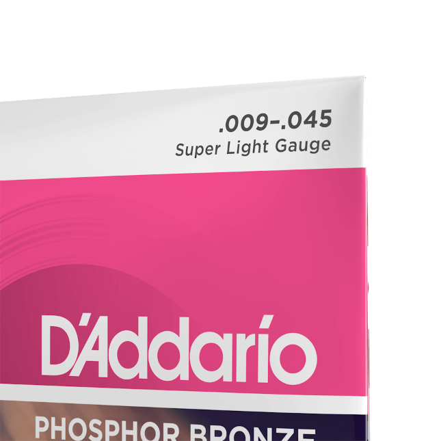 D'Addario EJ23. Phosphor Bronze Super Light Acoustic Guitar Strings, Plain 'G'